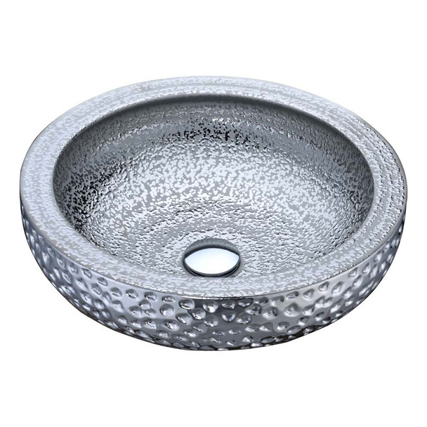 ANZZI Regalia Series Vessel Sink in Speckled Silver