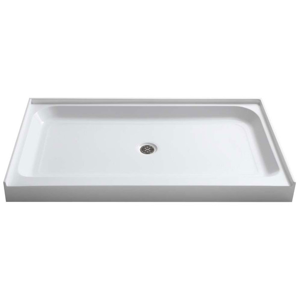 ANZZI Tier 36 x 60  in. Center Drain Single Threshold Shower Base in White - SB-AZ04CD