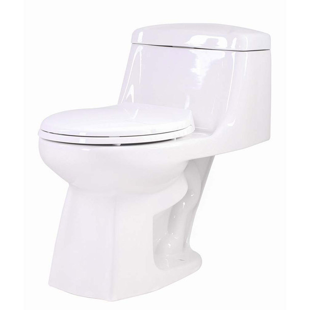 ANZZI Templar 1-piece 1.28 GPF Single Flush Elongated Toilet in White