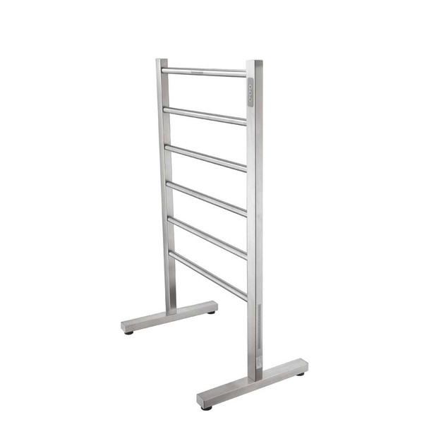 ANZZI Kiln Series 6-Bar Stainless Steel Floor Mounted Electric Towel Warmer Rack in Brushed Nickel