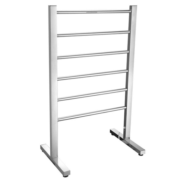ANZZI Riposte Series 6-Bar Stainless Steel Floor Mounted Electric Towel Warmer Rack in Polished Chrome