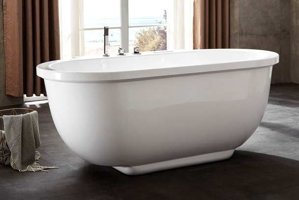 EAGO AM128ETL 6 ft Acrylic White Whirlpool Bathtub w Fixtures