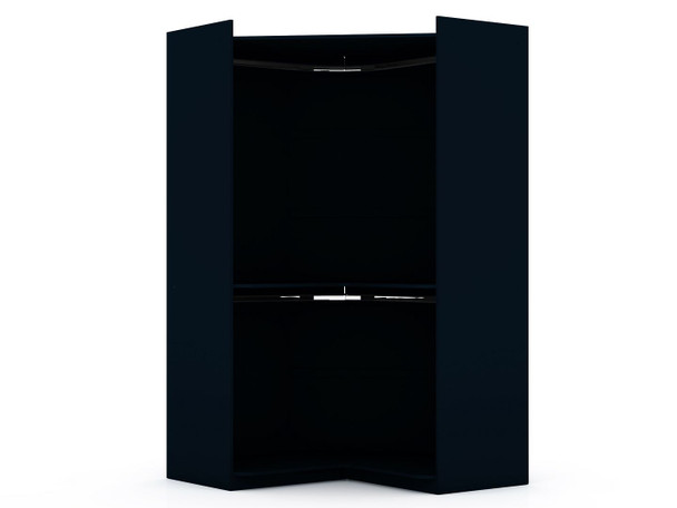 Manhattan Comfort 108GMC4 Mulberry Modern Open Corner Closet with 2 Hanging Rods in Tatiana Midnight Blue