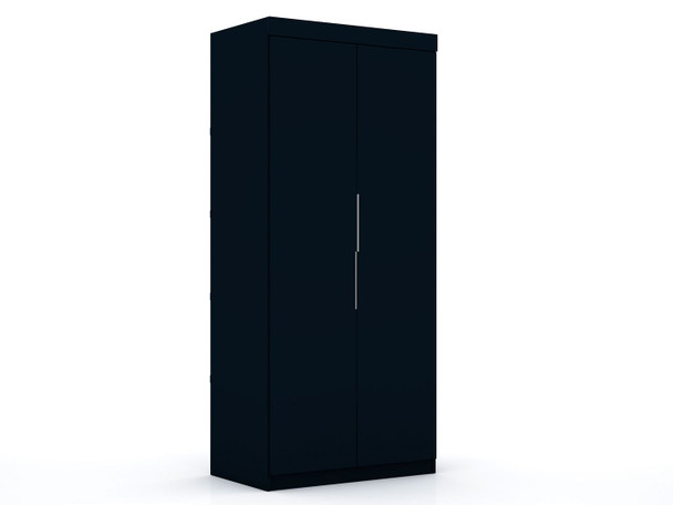 Manhattan Comfort 116GMC4 Mulberry 2.0 Sectional Modern Armoire Wardrobe Closet with 2 Drawers in Tatiana Midnight Blue