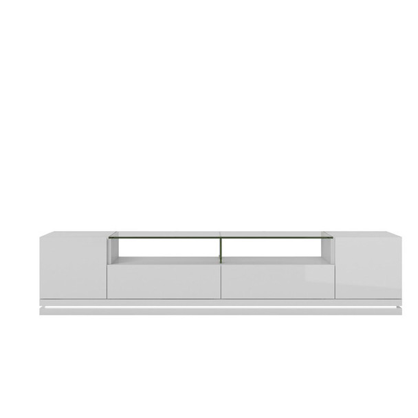 Manhattan Comfort 17552 Vanderbilt TV Stand with LED Lights in White Gloss