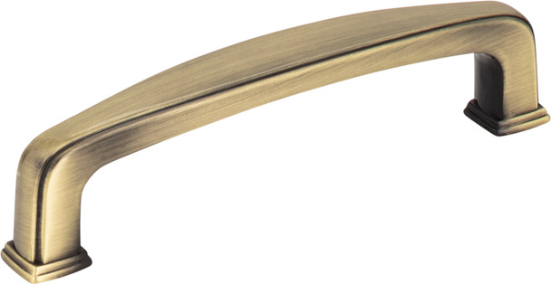 Jeffrey Alexander 96 mm Center-to-Center Brushed Antique Brass Square Milan 1 Cabinet Pull 1092AB