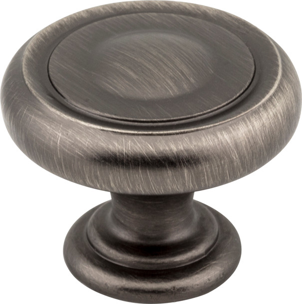 Jeffrey Alexander 1-1/4" Diameter Brushed Pewter Bremen 1 Cabinet Knob 117BNBDL