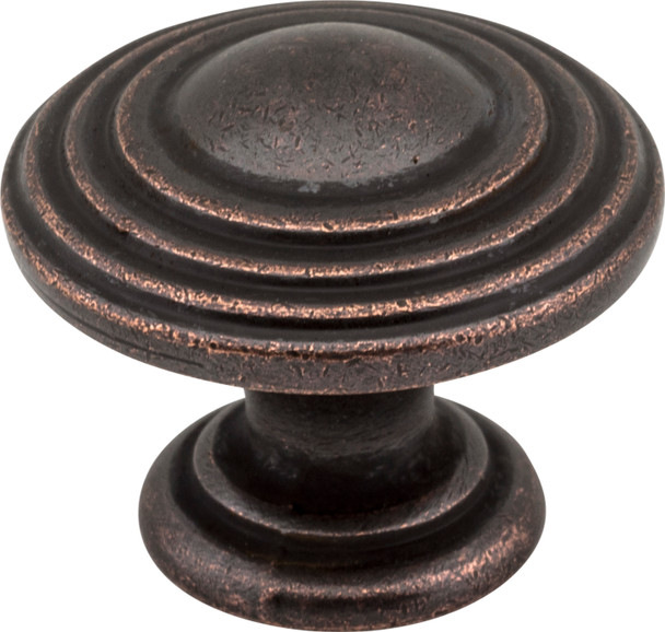 Jeffrey Alexander 1-1/4" Diameter Distressed Oil Rubbed Bronze Stacked Bremen 2 Cabinet Knob 137DMAC