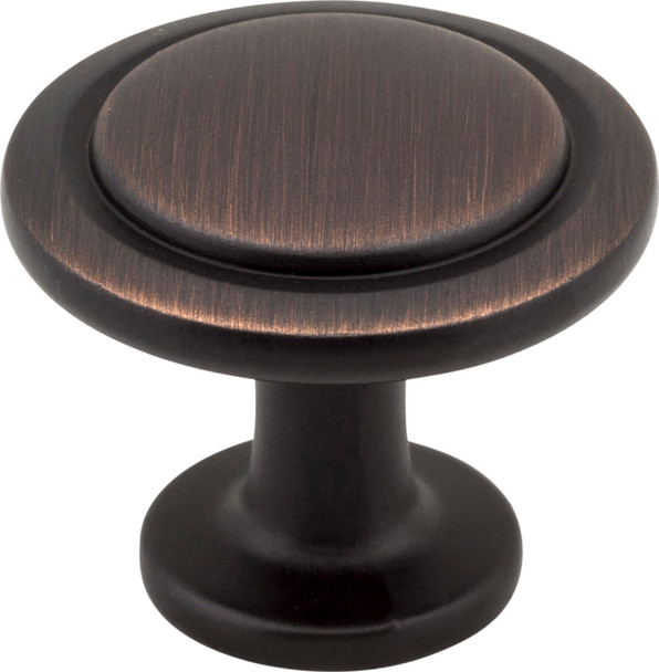 Elements 1-1/4" Diameter Brushed Oil Rubbed Bronze Round Button Gatsby Cabinet Knob 3960-DBAC