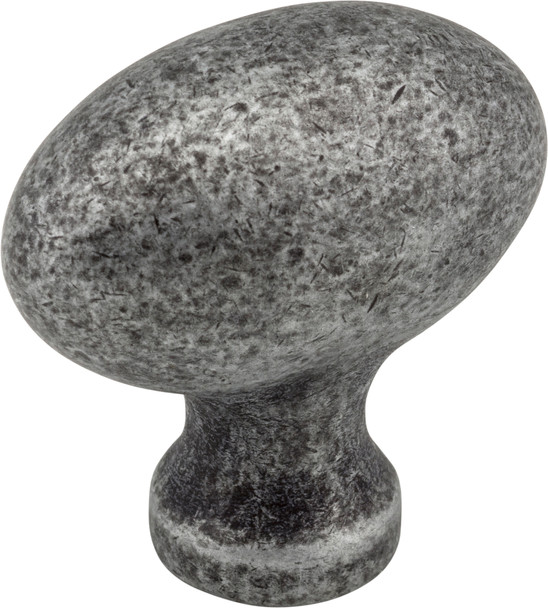 Jeffrey Alexander 1-9/16" Overall Length Distressed Antique Silver Football Lyon Cabinet Knob 3991SIM