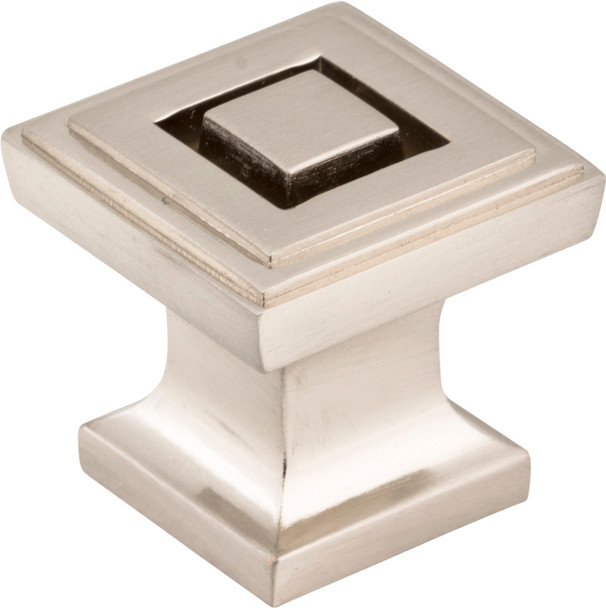 Jeffrey Alexander 1" Overall Length Satin Nickel Square Delmar Cabinet Knob 585SN