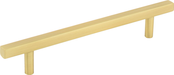 Jeffrey Alexander 128 mm Center-to-Center Brushed Gold Square Dominique Cabinet Bar Pull 845-128BG