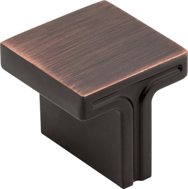 Jeffrey Alexander 1-1/8" Overall Length Brushed Oil Rubbed Bronze Square Anwick Cabinet Knob 867L-DBAC