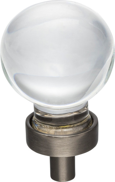 Jeffrey Alexander 1-1/16" Diameter Brushed Pewter Sphere Glass Harlow Cabinet Knob G130BNBDL