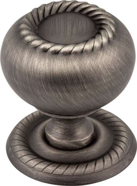 Jeffrey Alexander 1-1/4" Diameter Brushed Pewter Rope Rhodes Cabinet Knob S6060BNBDL