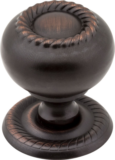 Jeffrey Alexander 1-1/4" Diameter Brushed Oil Rubbed Bronze Rope Rhodes Cabinet Knob S6060DBAC