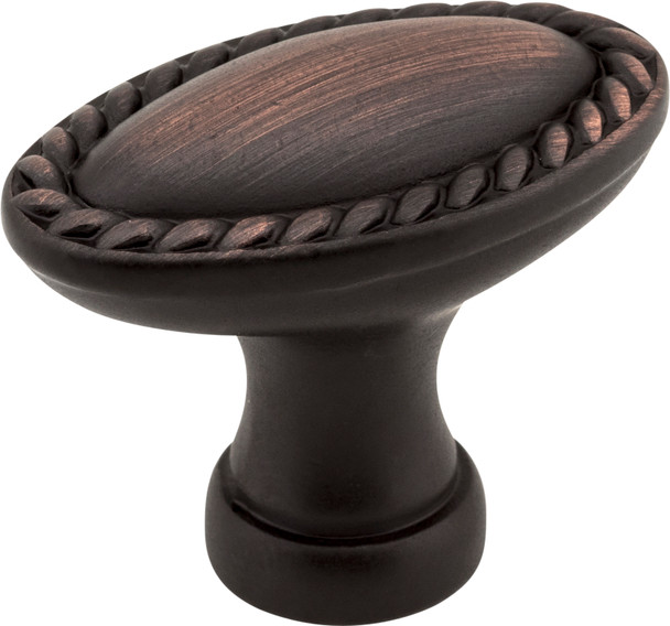 Elements 1-3/8" Overall Length Brushed Oil Rubbed Bronze Oval Rope Detailed Lindos Cabinet Knob Z115L-DBAC