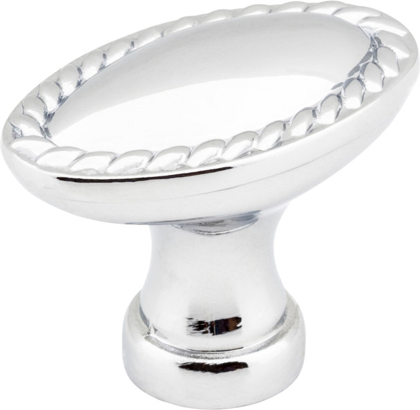 Elements 1-3/8" Overall Length Polished Chrome Oval Rope Detailed Lindos Cabinet Knob Z115L-PC