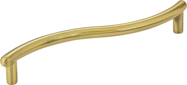 Elements 128 mm Center-to-Center Brushed Brass Wavy Capri Cabinet Pull Z205BB