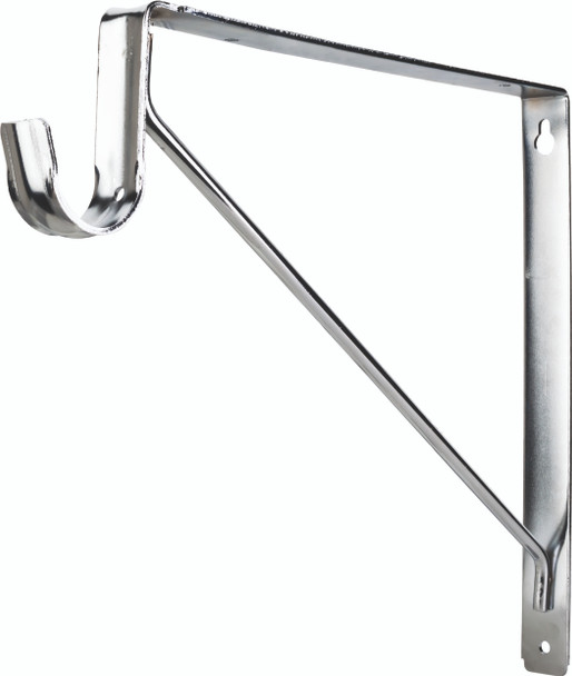 Hardware Resources Chrome Shelf Bracket with Rod Support for 1-5/16" Round Closet Rods 1516CH