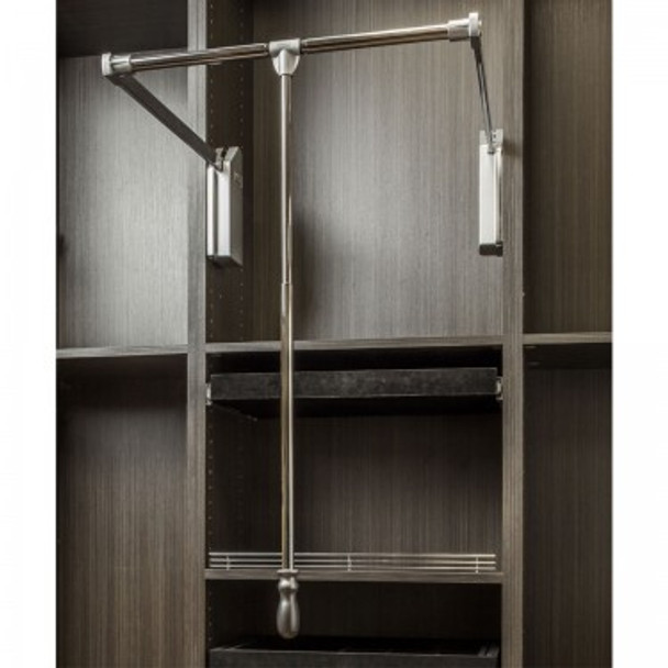 Hardware Resources Polished Chrome Heavy-Duty 45 Pound Capacity Soft-close Expandable Wardrobe Lift for 25-1/2" - 35" Openings 1523SC-PC