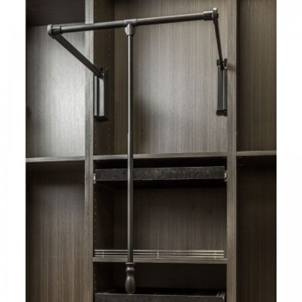Hardware Resources Black Heavy-Duty 45 Pound Capacity Soft-close Expandable Wardrobe Lift for 33" - 48" Openings 1532SC-BLK