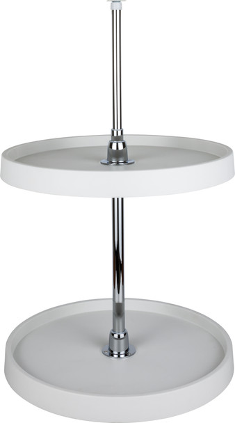 Hardware Resources 24" Round Two-Shelf Plastic Lazy Susan Set with Chrome Hubs PLSMR24