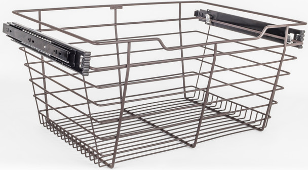 Hardware Resources Dark Bronze Closet Pullout Basket with Slides 14"D x 23"W x 11"H POB1-142311ORB