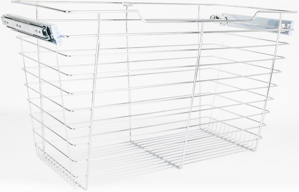 Hardware Resources Chrome Closet Pullout Basket with Slides 16"D x 29"W x 17"H POB1-162917CH