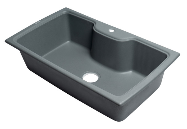 ALFI brand AB3520DI-T Titanium 35" Drop-In Single Bowl Granite Composite Kitchen Sink