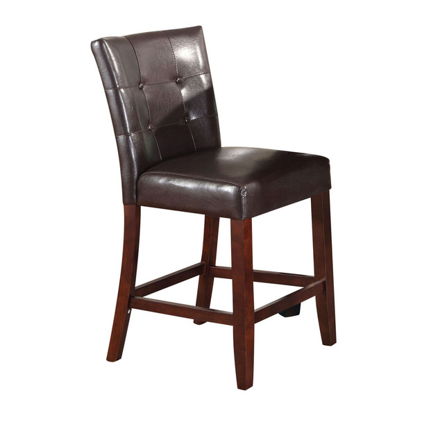 ACME Danville Counter Height Chair (Set-2), Espresso PU & Walnut
