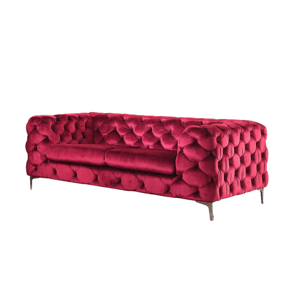 ACME 52796 Adam Loveseat, Red Velvet