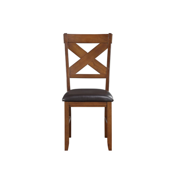 ACME 70003 Apollo Side Chair (Set-2), Espresso PU & Walnut