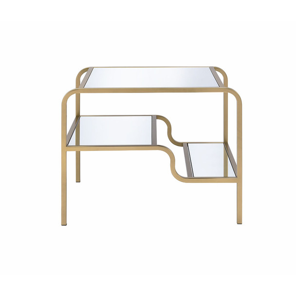 ACME 81092 Astrid End Table, Gold & Mirror
