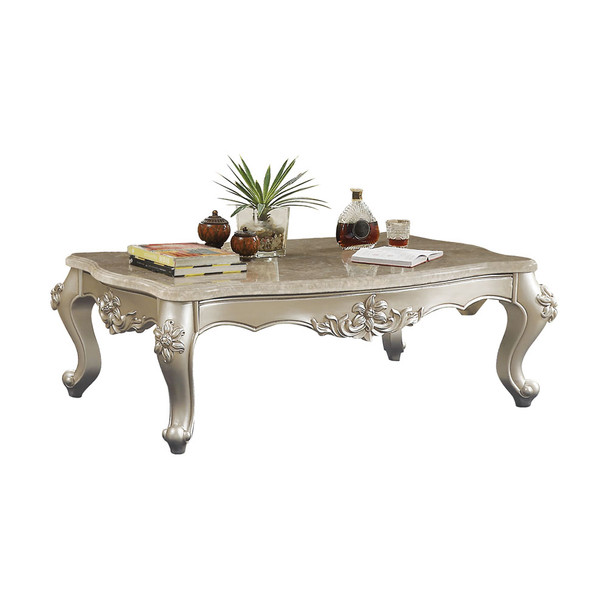 ACME 81665 Bently Coffee Table, Marble & Champagne