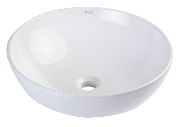 EAGO BA351  18" ROUND CERAMIC ABOVE MOUNT BATHROOM BASIN VESSEL SINK