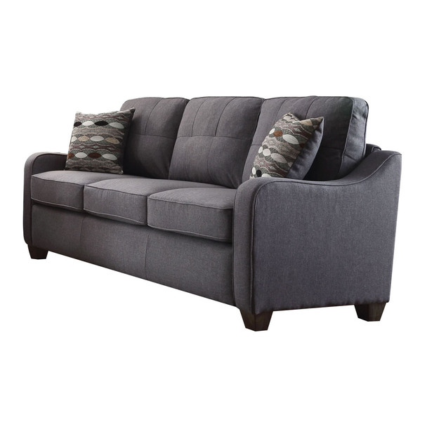 ACME 53790 Cleavon II Sofa w/2 Pillows, Gray Linen