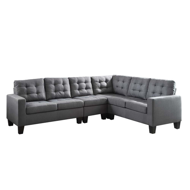 ACME 52760 Earsom Sectional Sofa, Gray Linen (1Set/2Ctn)