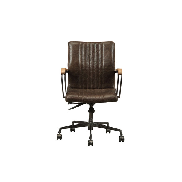 ACME 92028 Joslin Executive Office Chair, Distress Chocolate Top Grain Leather