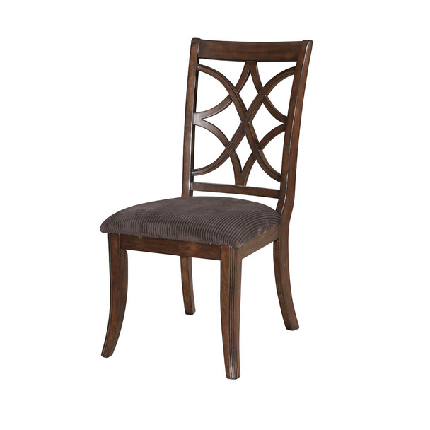 ACME 60257 Keenan Side Chair (Set-2), Dark Walnut & Brown MFB