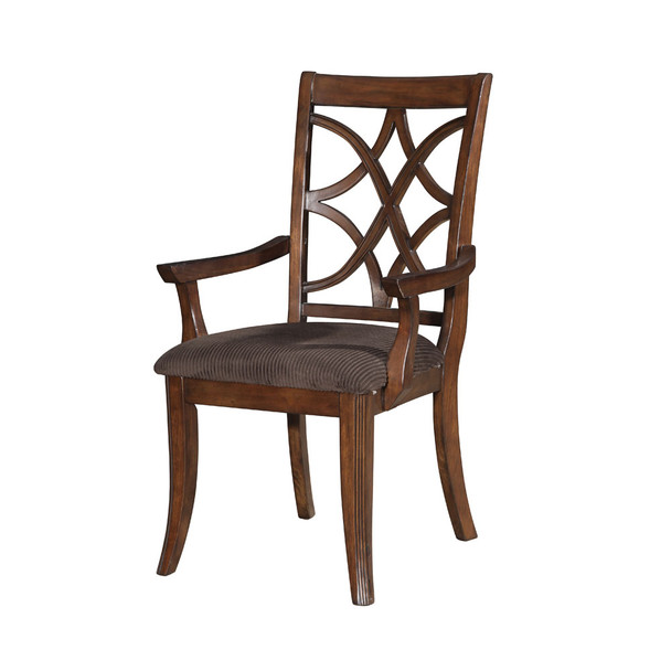 ACME 60258 Keenan Arm Chair (Set-2), Dark Walnut & Brown MFB