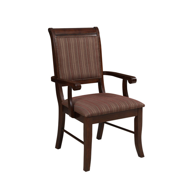 ACME 60684 Mahavira Arm Chair (Set-2), Fabric & Espresso