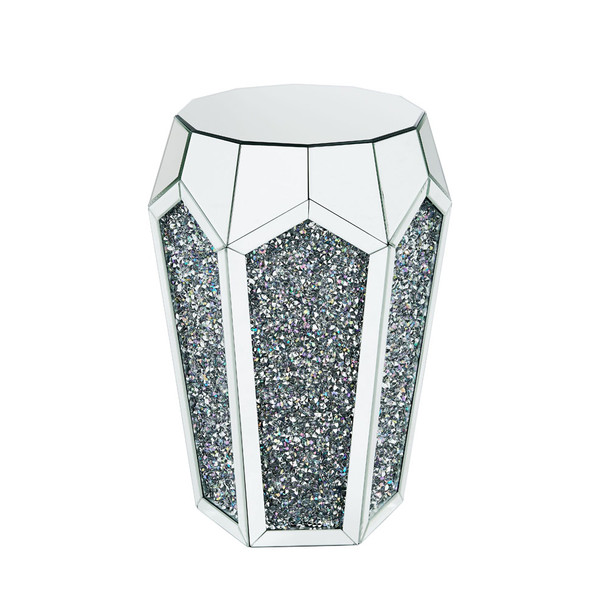 ACME 88007 Noralie End Table, Mirrored & Faux Diamonds