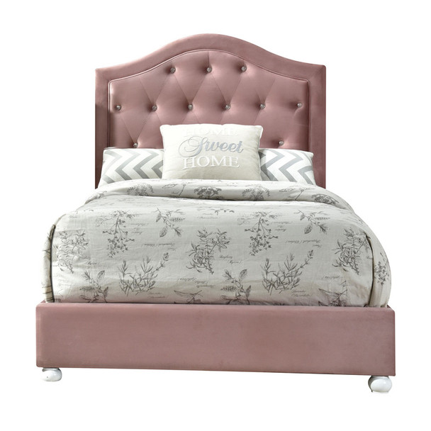 ACME 30875F Reggie Full Bed, Pink Fabric