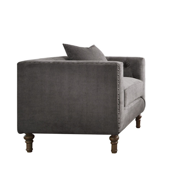 ACME 53582 Sidonia Chair w/1 Pillow, Gray Velvet