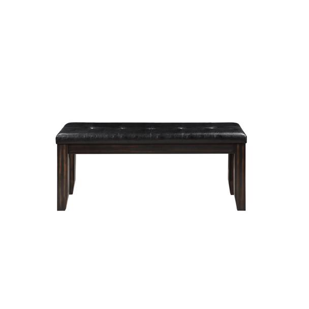 ACME 74625 Urbana Bench, Black PU & Espresso