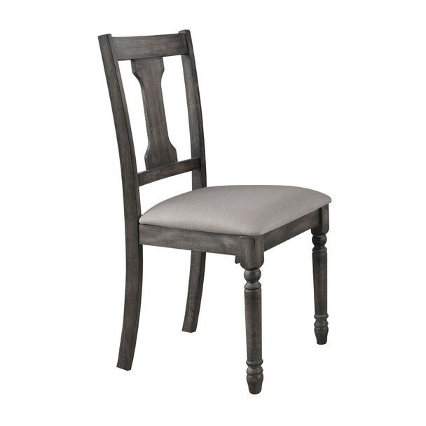 ACME 71437 Wallace Side Chair (Set-2), Tan Linen & Weathered Gray
