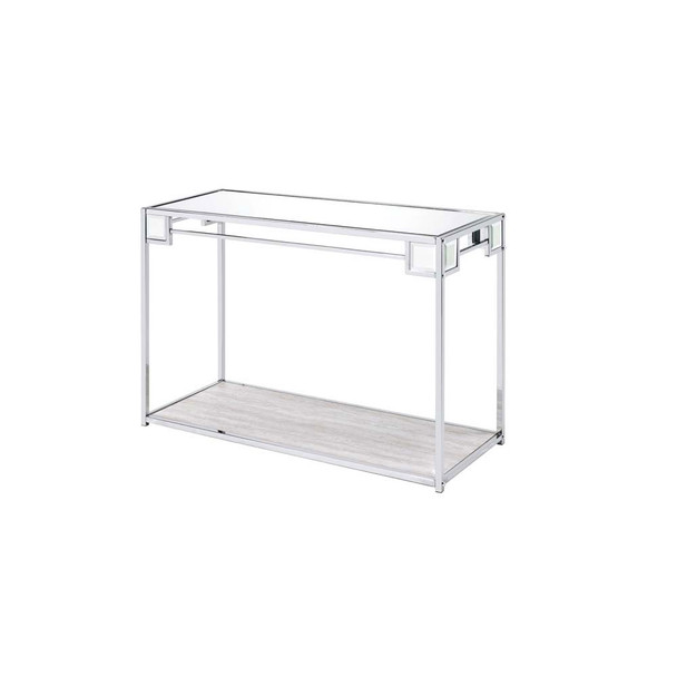 ACME 90308 Asbury Console Table, Mirrored, Chrome