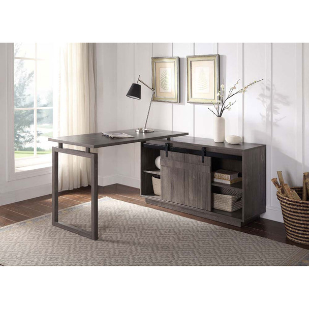 ACME 92270 Bellarosa Desk with Cabinet, Gray Washed