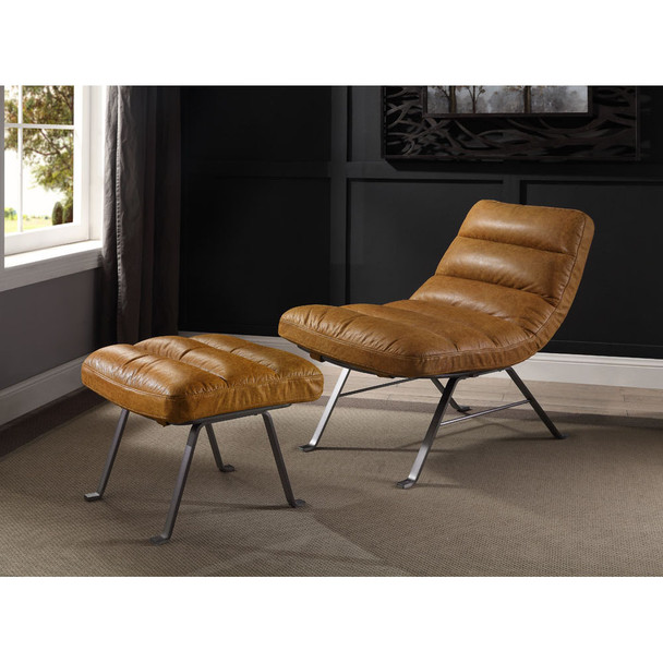 ACME 59650 Bison Accent Chair, Toffee Top Grain Leather